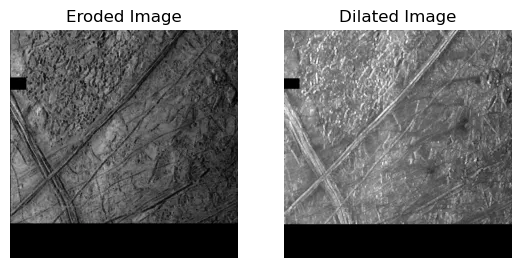 Two images of europa, showing the effects of erode &#x26; dilation filters.